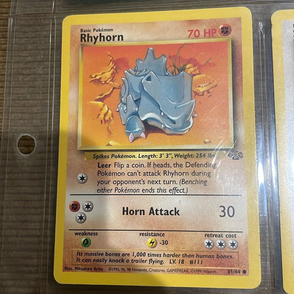 Pokémon RHYHORN LV.18 #111 61/64 70HP